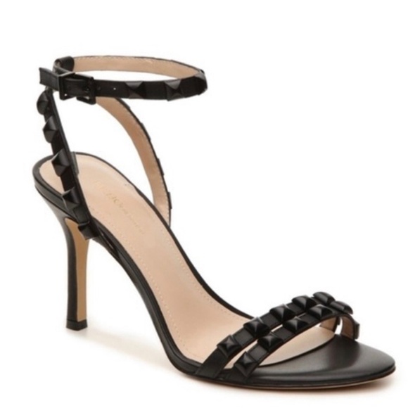 BCBGeneration Black Heeled Studded Sandals Sz 8.5 - Picture 1 of 7